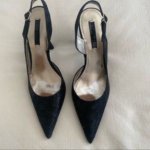 Stunning Black Lace sling backs